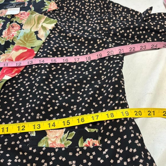 Carole Little Vintage Button Down Crop Blouse Jacket Art Deco Boho Hippie Size 8 - Picture 9 of 9